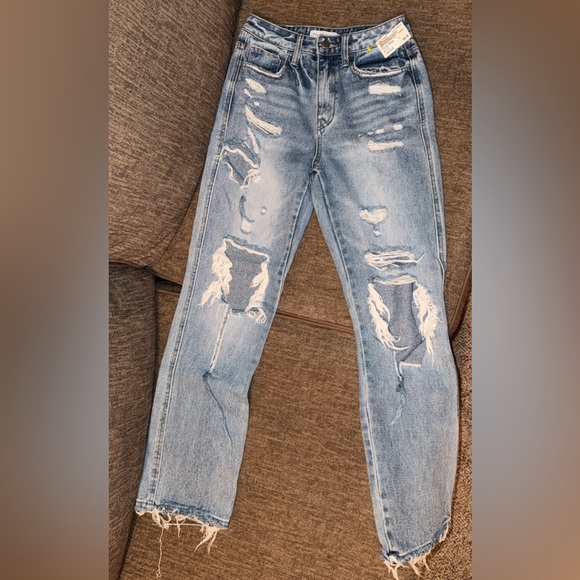 Flying Monkey Denim - Flying Monkey Light Blue Distressed Jeans